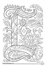 Illuminated Letter Colouring Coloring Pages Letters Alphabet Simple Kids Template Public Activityvillage sketch template