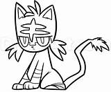 Litten Pokemon Coloring Bubakids Thousands Photographs Cartoon Online sketch template