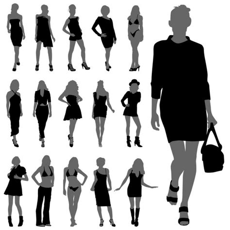 fashion woman silhouettes — stock vector © bogalo 7615453