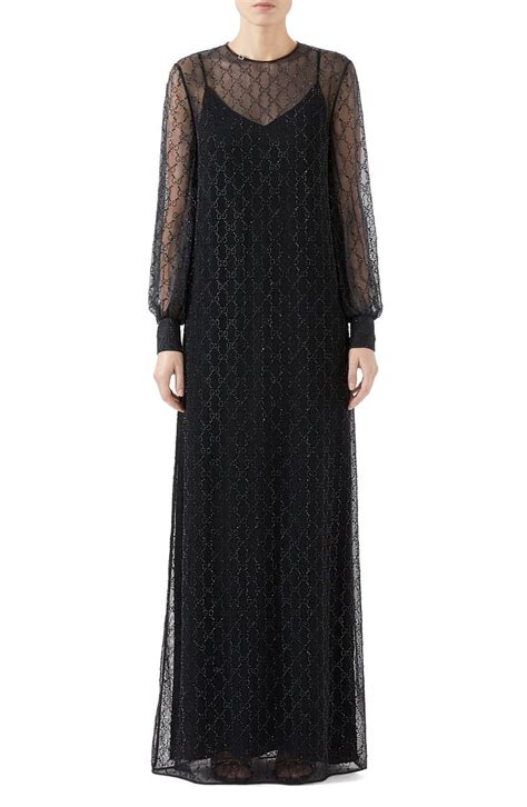 gucci embroidered gg crystal tulle long sleeve gown nordstrom long sleeve gown gowns tulle
