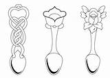 Spoon Coloring Pages Spoons Colouring Color Popular sketch template