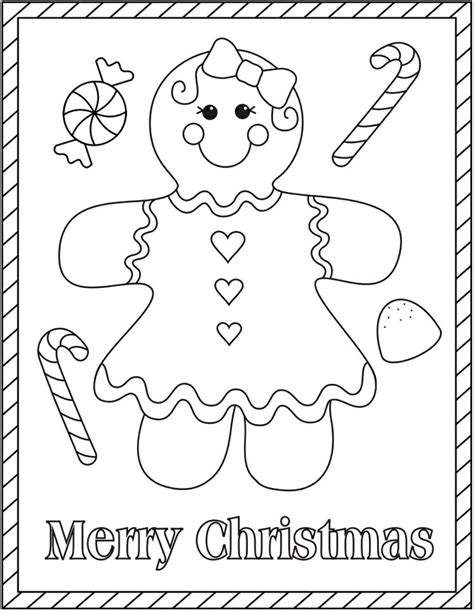 christmas gingerbread coloring pages   print