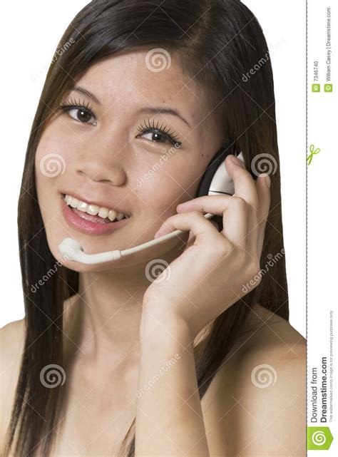 support center young woman stock photo image  communication