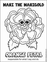 Coloring Petal Girl Daisy Scout Scouts Orange Mari Pages Marigold Petals Responsible Sheet Printables Makingfriends Lupine Print Flower Say Do sketch template