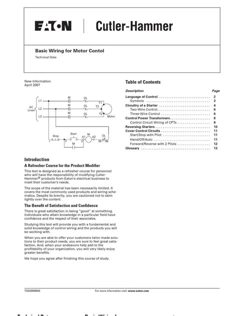 eaton motor control basic wiring  transformer relay