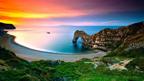 Nature Landscape Sea Water Beach Cliff Sunset Clouds Wallpapers