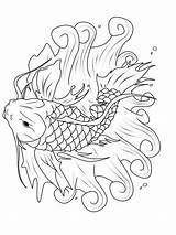 Coloring Fish Koi Pages Adult Printable Recommended sketch template