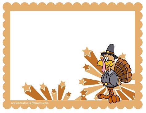 thanksgiving border templates customizable printable