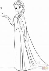 Coloring Elsa Pages Frozen Printable Drawing Supercoloring Paper sketch template
