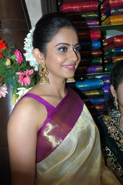 Rakul Preet Singh Latest Saree Pictures Launching South India Shopping