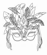 Adult Mardi Gras Masquerade sketch template