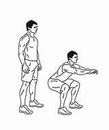 Squats Darebee Exercise Leg Training Body sketch template