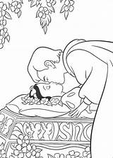 Coloring Snow Kiss Pages Disney Blancanieves Princess Print sketch template