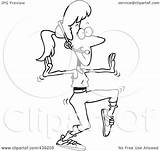 Jazzercise Instructor Outline Royalty Illustration Cartoon Toonaday Rf Clip Ron Leishman Clipart sketch template