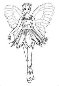 image detail  barbie  wings coloring page princess coloring