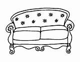 Coloring Couch Sofa Chesterfield Colorear Coloringcrew Pages Template sketch template