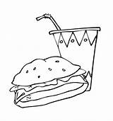 Big Coloring Pages Burgers Kids Food Fast Coloringkidz Burger Drink sketch template