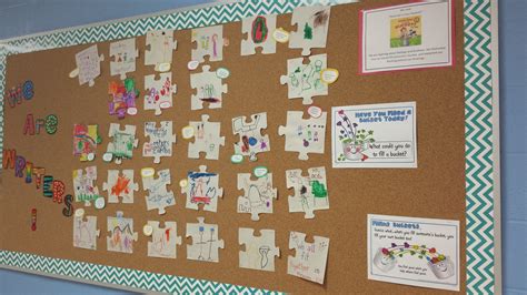 puzzle bulletin board creative kindergarten