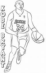 Coloring Nba Pages Kobe Bryant Printable Basketball sketch template