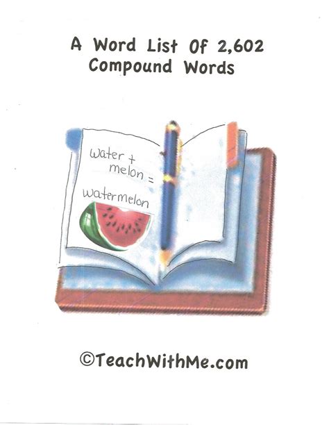 classroom freebies  compound word list