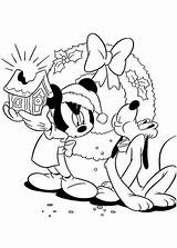 Mouse Coloring Pages Christmas Minnie sketch template