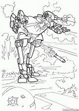 Robot Coloring Pages Robots War Assault Machine Colorkid Print Intelligence Fighting Wars Big Template sketch template