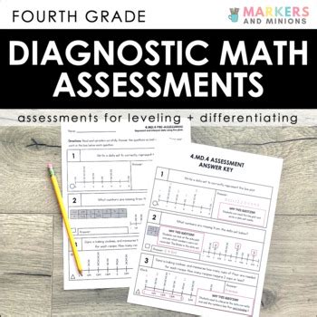 diagnostic math assessments fourth grade  markers  minions