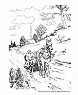 Coloring Christmas Pages Classic Adults Horse Traditional Sleigh Scene Open Sheets Drawings Scenes Kids Adult Printable Books Colouring Bible Color sketch template