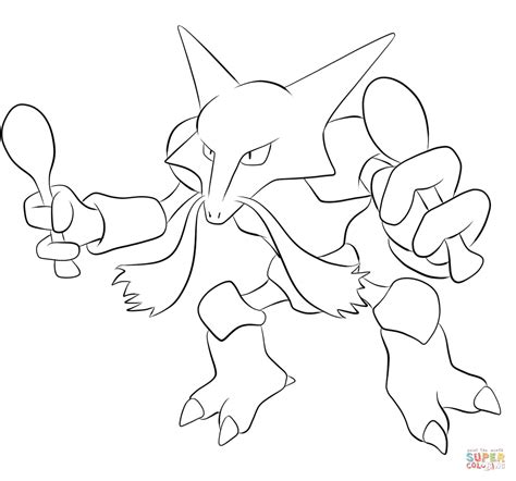 alakazam coloring page  printable coloring pages