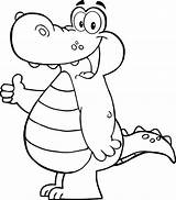 Alligator Coloring Cartoon Pages Getcolorings Alligators sketch template