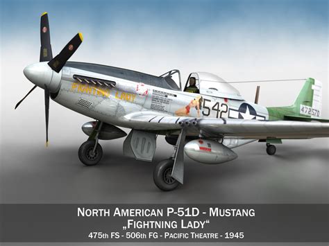 North American P 51d Mustang Fighting Lady 3d Cgtrader
