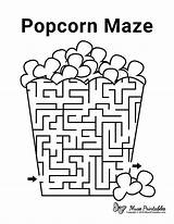 Maze Mazes Popcorn Museprintables Menus Milkshake Scout Cub Hamburger sketch template