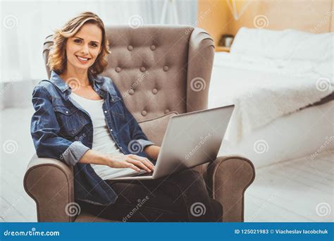 Skillful Blonde Woman Looking At Camera Stock Image Image Of Business