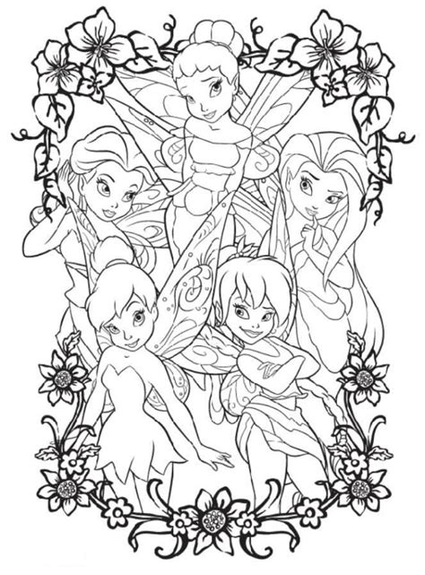 tinkerbell  friends coloring page coloring home