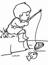 Girl Fishing Clipart Little Boy Coloring Clipground Skating sketch template