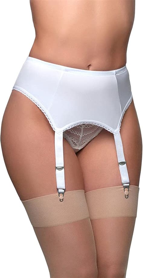 nylon dreams ndl6 women s white garter belt 4 strap
