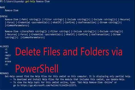 powershell delete file  folder   steps