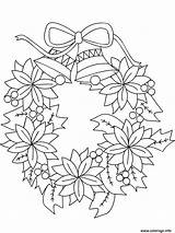 Wreath Couronne Coloriage Cloches Kleurplaat Kerstkrans Imprimer Poinsettia Imprimé Albanysinsanity sketch template