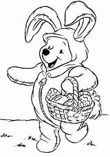 Easter Pooh Coloring Winnie Eggs Bucket Netart sketch template