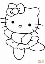 Coloring Kitty Hello Ballerina Pages Printable sketch template