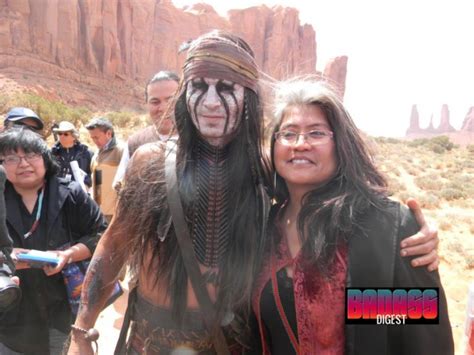 johnny depp poses as tonto on the lone ranger set movieweb