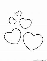 Hearts Stencil Five Coloring Printable Pages sketch template