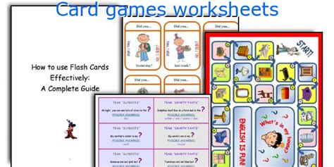 card games worksheets