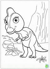 Train Dinosaur Coloring Dinokids Close sketch template