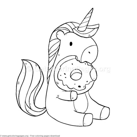cute unicorn eating donuts coloring pages getcoloring na stylowipl