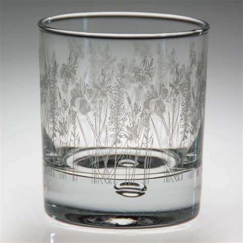 Floral Glass Tumbler By Emma Britton Decorative Glass