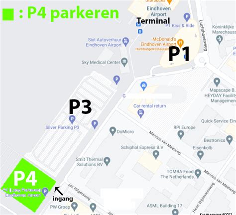 p eindhoven airport kort  lang parkeren officieel