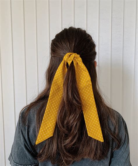 mustard yellow hairscarf hair ribbon hair band ribbon for half up