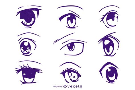 anime eyes vector
