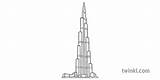 Khalifa Burj Illustration Twinkl sketch template